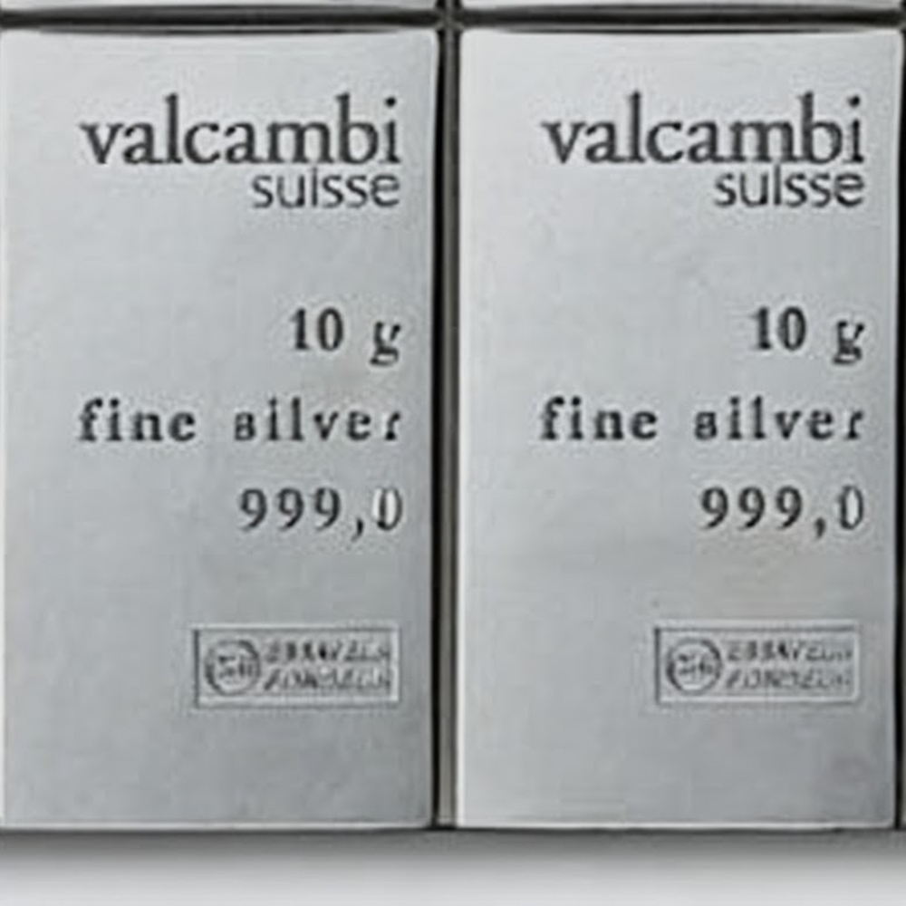 20 Grams (2*10 grams Bars) .999 Fine Silver Pure Bars Valcambi Suisse